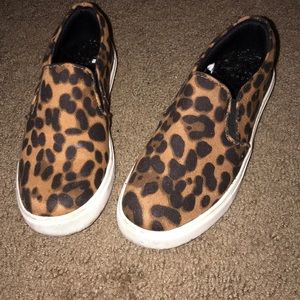 Leopard slip ons